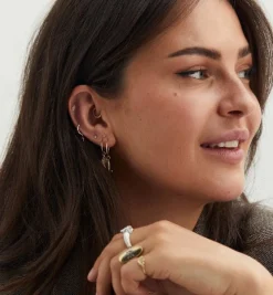 April Birthstone Piercing Front 14K