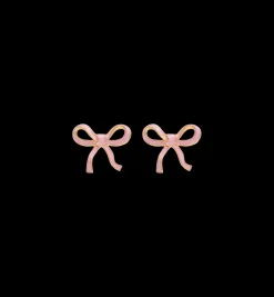 Blush Ribbon Stud Earrings