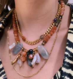 Brinker + Eliza Gemstone Curb Chain Necklace