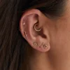 Duo Link Chain Charm Piercing 14K