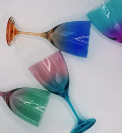 Faded Coral Wine Glass