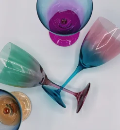 Faded Coral Wine Glass