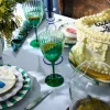 Faded Forest Green Wine glass