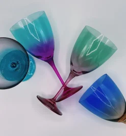 Faded Turquoise Wine Glass