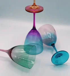 Faded Turquoise Wine Glass