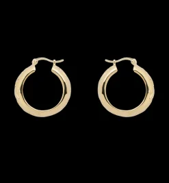 Flower Garland Stamped Hoop Earrings