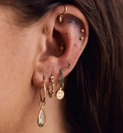Golden Moon Piercing Front 14K