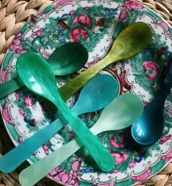 Green Acrylic Teaspoon Set
