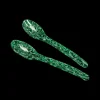 Green Marble Salad Cutlery Set