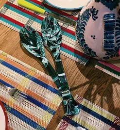 Green Marble Salad Cutlery Set