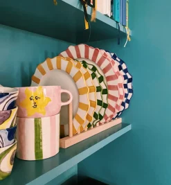 Green Scalloped Breakfast Plate