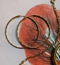 Hammered Plain Hoop Earrings