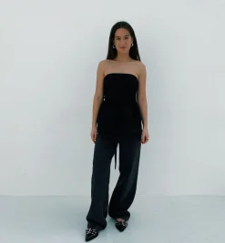 Laagam Cecile Black Strapless Top