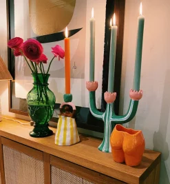 Laetitia Rouget Nina Yellow Stripe Candle Holder