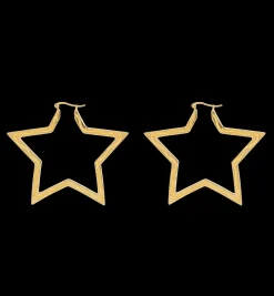 Large Funky Star Hoop Earrings