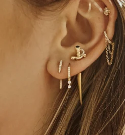Maria Tash Diamond Eternity With 2 Dangles Earring 18K 14K