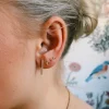 Maria Tash Diamond Moon Threaded Stud Earring 14K