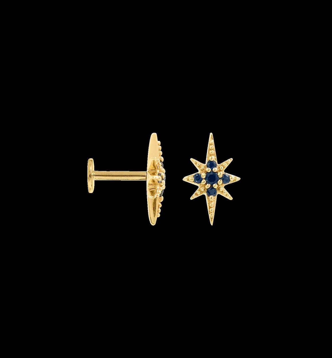 Midnight Mimosa Piercing Front 14K