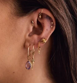 Mini Flower Earring Charm 14K