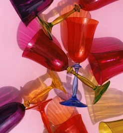 Multicoloured Wine Glass Set of 4