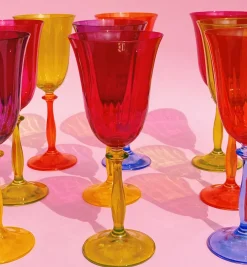 Multicoloured Wine Glass Set of 4