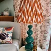 Pooky Orange Ikat Linen Lampshade