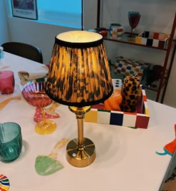 Pooky Round Brass Rechargeable Table Lamp