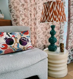Pooky Turquoise Bubble Wood Table Lamp