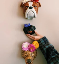 Quail English Bulldog Wall Vase