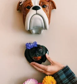 Quail English Bulldog Wall Vase