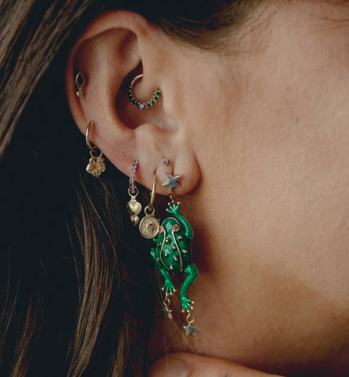 Radiant Sun Earring Charm 14K