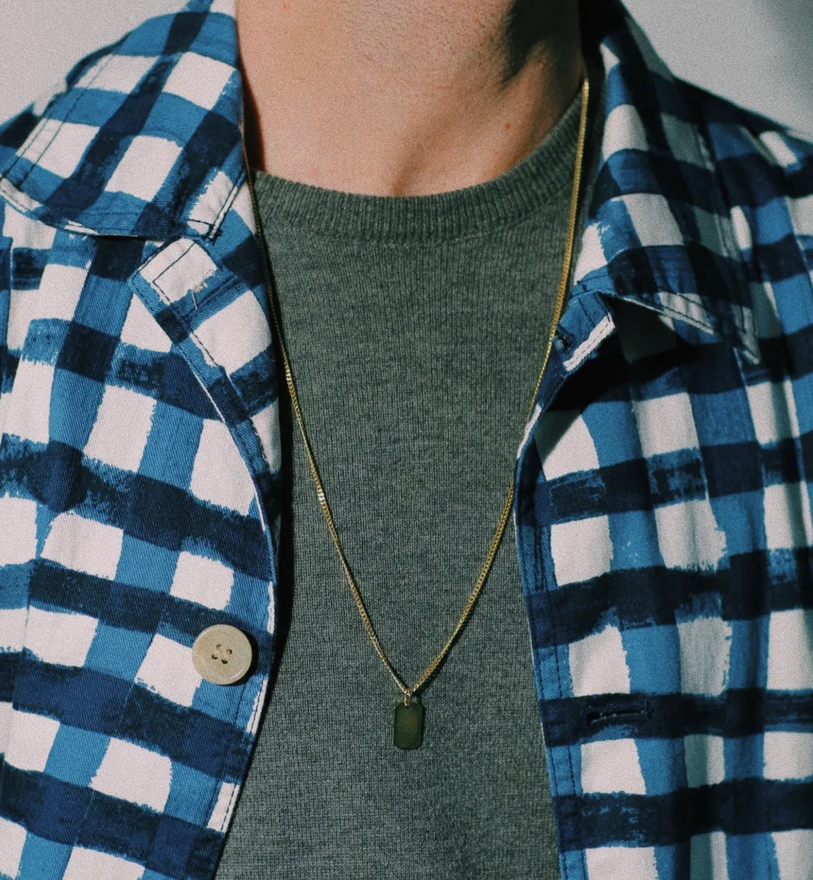 Rectangle Engraving Pendant 14K