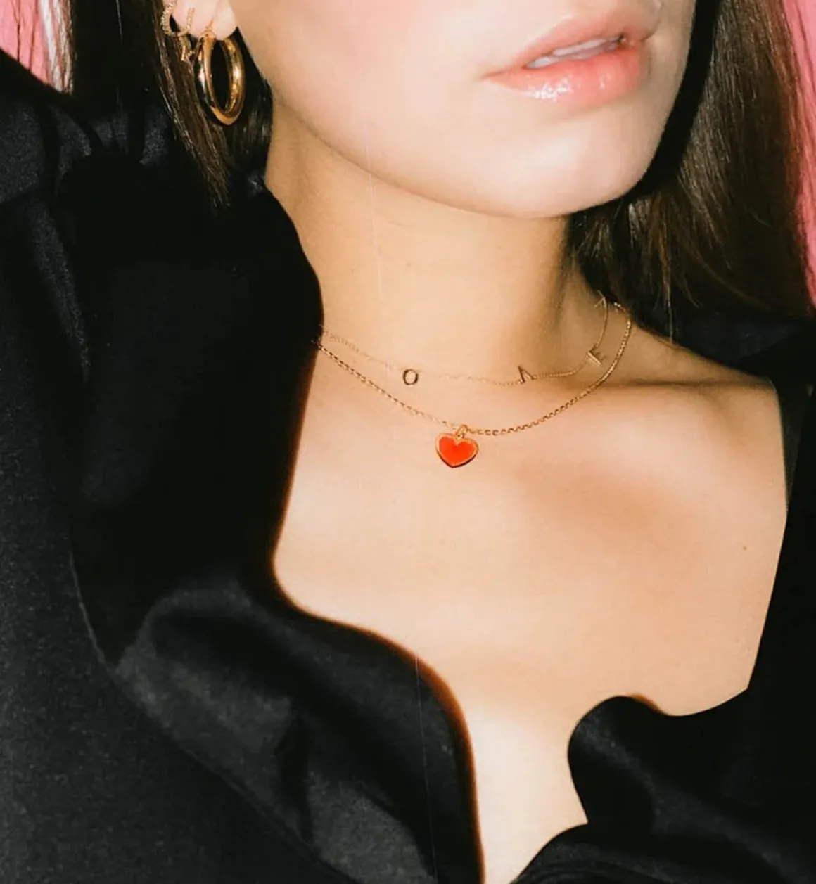 Red Heart Necklace 14K