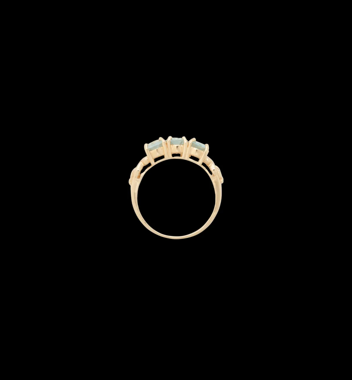 Rose Aquamarine Ring 14K