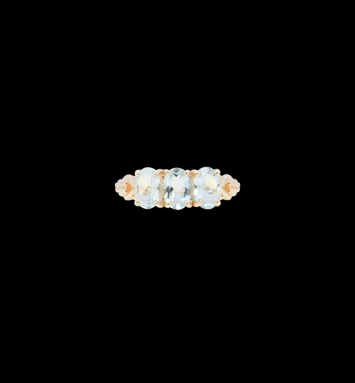 Rose Aquamarine Ring 14K