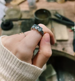 Rose Ring W/G 14K