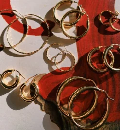 Sculpted Plain Hoop Earrings