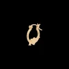 Single Arrowed Heart Hoop Earring 14K