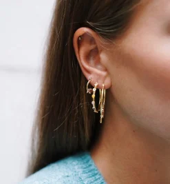 Single Arrowed Heart Hoop Earring 14K