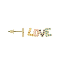 Single Eclectic Love Stud Earring 14K
