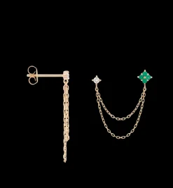 Single Enchanted Chain Stud Earring 14K