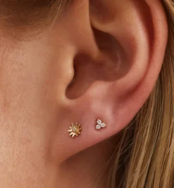 Single Flower Stud Diamond