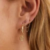 Single Gilded Chain Stud Earring 14K