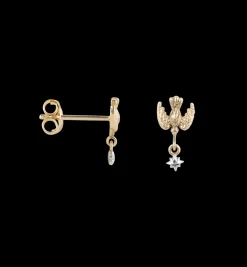 Single Love Bird Stud Earring 14K