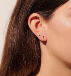 Single Love Chain Stud Earring 14K