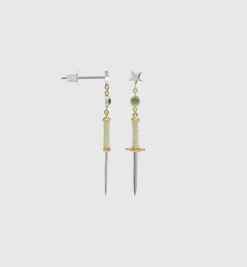 Single Parchment Sword Earring