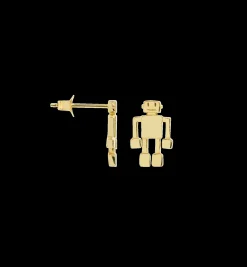 Single Robot Stud Earring 14K