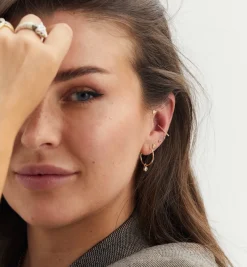 Single Sunflower Stud Earring 14K