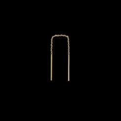 Single Two Bar Chain Earring 14K