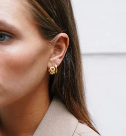 Small Open Heart Hoop Earrings